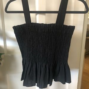 Stretchy black Socialite peplum tank top